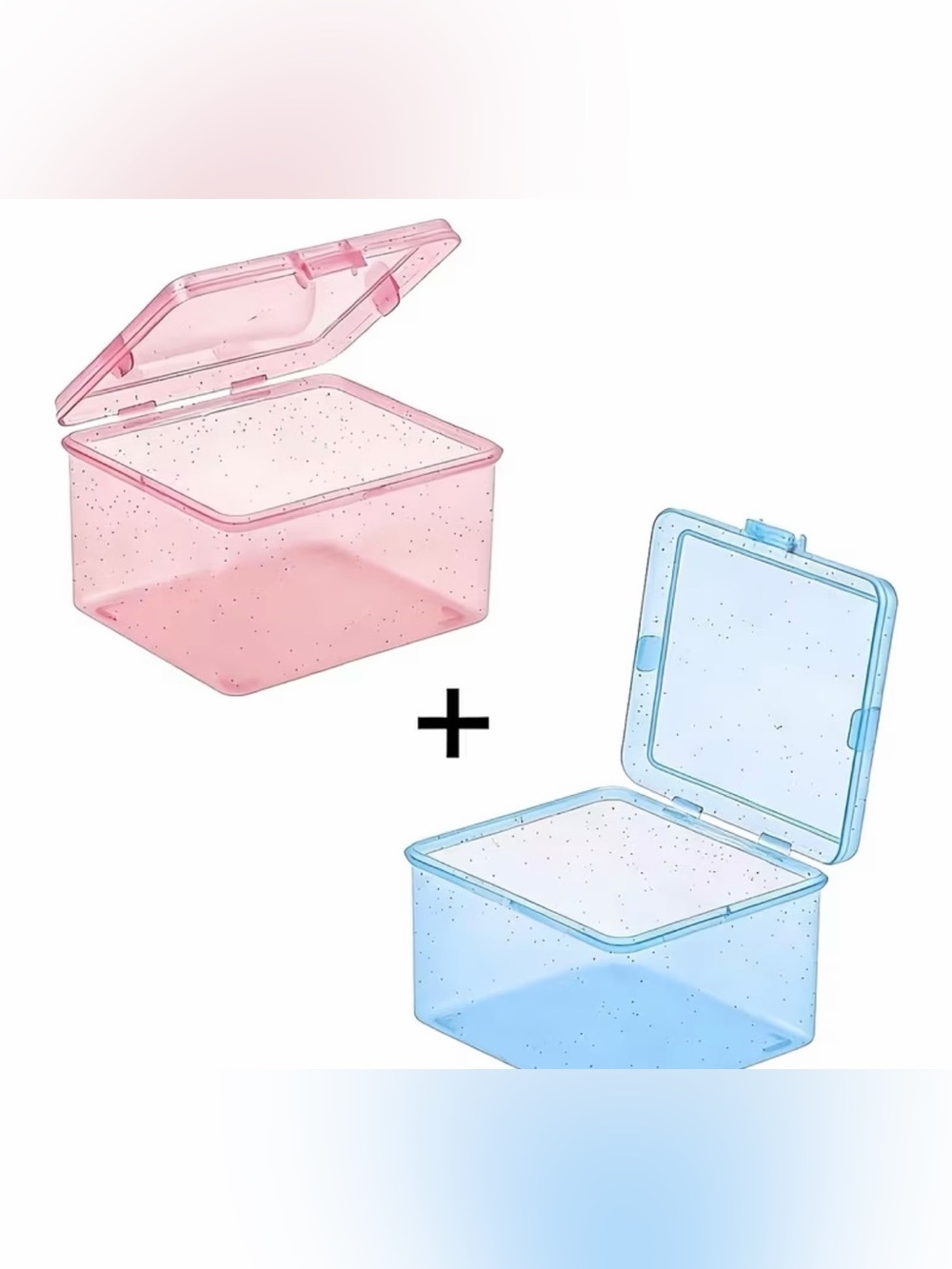 Clear Pink & Blue Storage Boxes - Home Organization Set